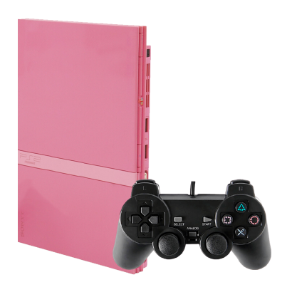 Набор Консоль Sony PlayStation 2 Slim SCPH-7xxx Limited Edition Chip Pink Б/У + Геймпад Проводной RMC Black - Фото 1 Набор Консоль Sony PlayStation 2 Slim SCPH-7xxx Limited Edition Chip Pink Б/У + Геймпад Проводной RMC Black - изображение 1