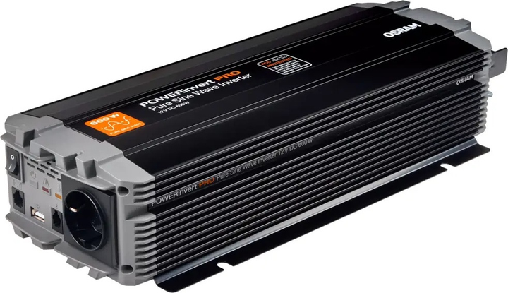 Автомобільний інвертор OSRAM 12/230В 600Вт RCD Чиста синусоїда (4052899631045) - зображення 1