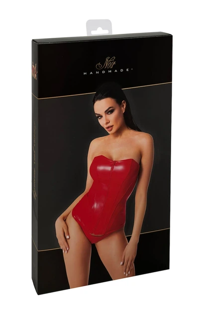 Корсет Noir Handmade F355 powerwetlook corset 3XL Червоний (SX2028) - изображение 6