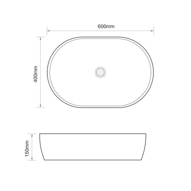 Раковина накладна MIXXUS PREMIUM ELLIPSE-0105 600х400х150mm (MP6563) - изображение 8