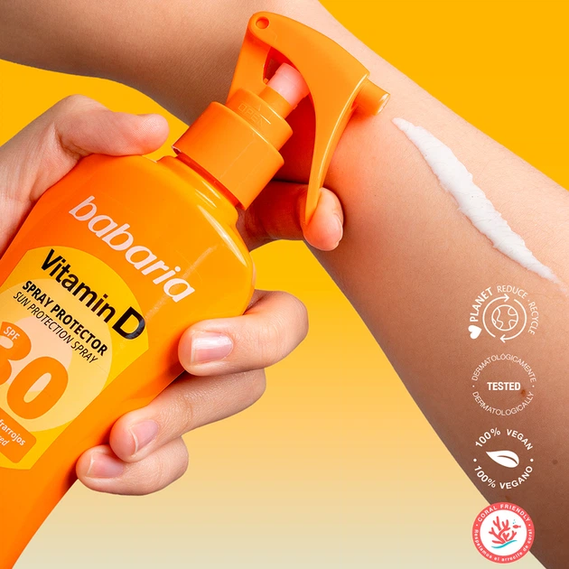 Солнцезащитный спрей для тела Babaria с витамином D SPF 30 200 мл (8410412519168) - изображение 4