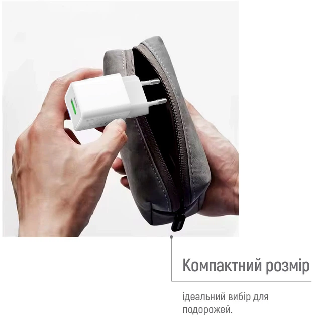 Сетевое зарядное устройство ColorWay GaN Mini 20W PD Port PPS USB Type-C PD + USB QC4.0 + кабель Type-C White (CW-CHS062PDC-WT) - изображение 8