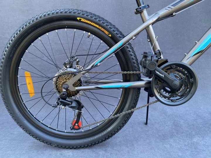 Подростковый горный велосипед Viper Extreme 24" FR/D рама 13 серо-голубой - изображение 7