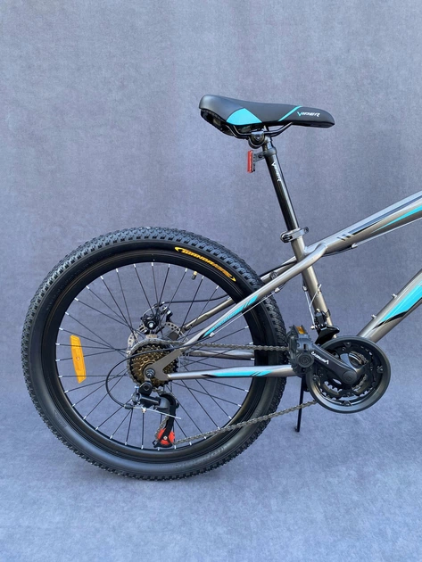 Подростковый горный велосипед Viper Extreme 24" FR/D рама 13 серо-голубой - изображение 8