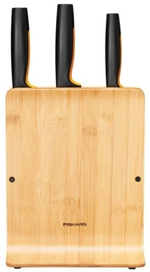 Набор ножей Fiskars Functional Form с бамбуковой подставкой 3 шт (1057553) - Фото 2 Набор ножей Fiskars Functional Form с бамбуковой подставкой 3 шт (1057553) - изображение 2