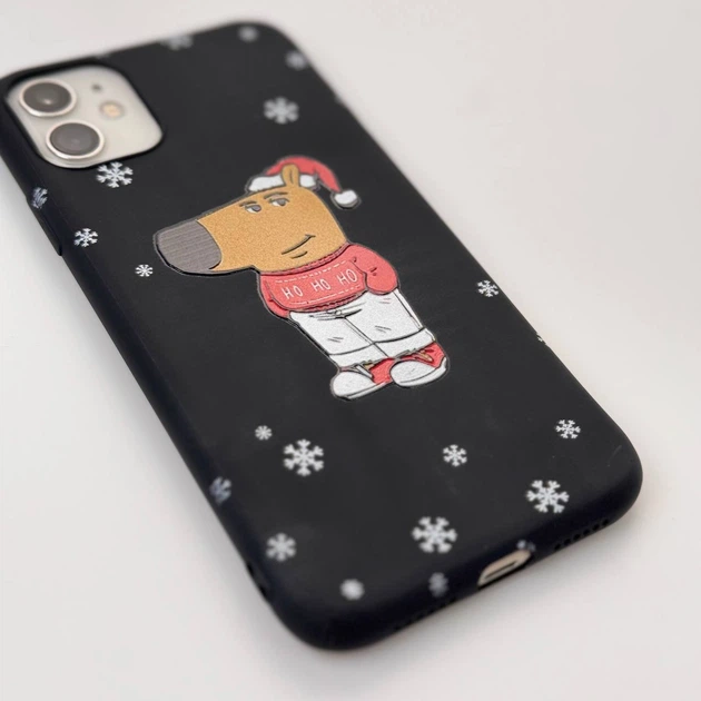 Чохол для Huawei P30 чорний матовий soft touch Chill Guy Santa (11840050964583498) - Фото 3 Чохол для Huawei P30 чорний матовий soft touch Chill Guy Santa (11840050964583498) - зображення 3