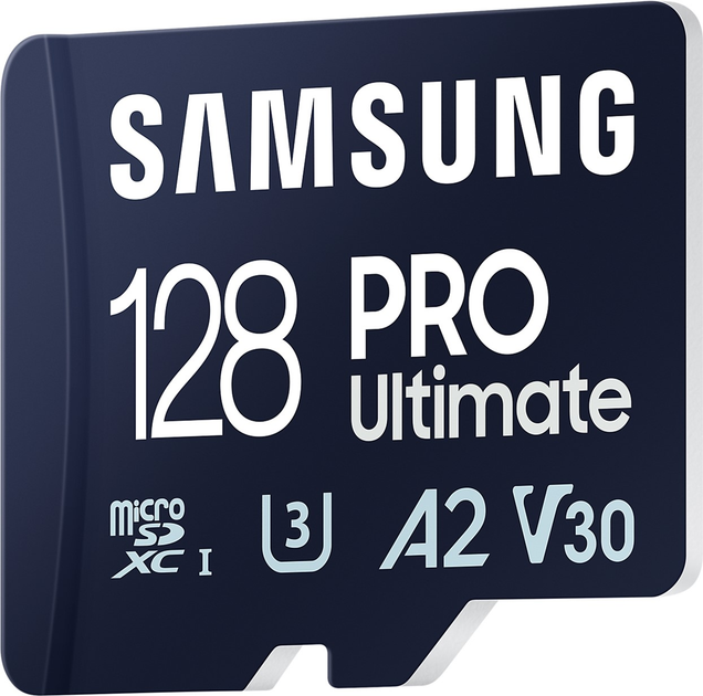 Карта пам'яті Samsung PRO Ultimate microSDXC 128GB UHS-I U3 V30 A2 + SD адаптер (MB-MY128SA/WW) (955555909593541) - Уцінка - зображення 3