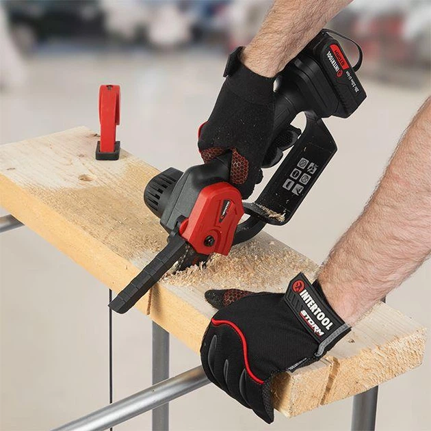 Пила ланцюгова акумуляторна 20 В, шина 10 см, 4 м/с, Li-Ion, 2.0 Аг, ЗП 2А "Intertool" Storm - зображення 3