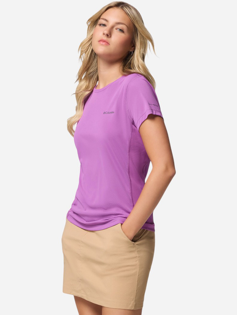 Спортивна футболка жіноча Columbia Zero Rules Light SS Crew 2131723581 XS Razzle (195982263458) - зображення 4