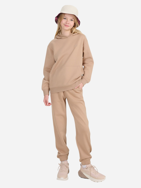 Spodnie dresowe dziewczęce młodzieżowe joggery 4F 4FJWSS25TTROF1187-83S 140 cm Beżowe (5905700426158) - obraz 3