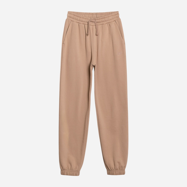 Spodnie dresowe dziewczęce młodzieżowe joggery 4F 4FJWSS25TTROF1187-83S 140 cm Beżowe (5905700426158) - obraz 6