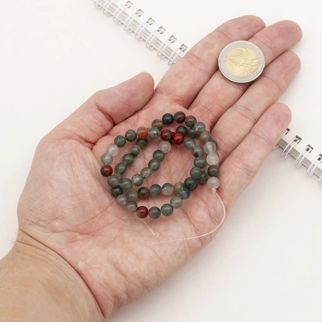 Намистини Натуральний Африканський Кривавий Камінь - Геліотроп, Круглі, 6мм, 55шт/36см/нитка - Фото 3 Намистини Натуральний Африканський Кривавий Камінь - Геліотроп, Круглі, 6мм, 55шт/36см/нитка - зображення 3
