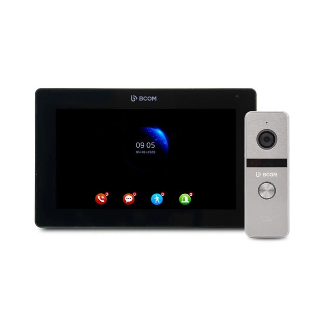 Комплект WIFI видеодомофона Панель вызова BCOM BT-400FHD Silver + WIFI Видеодомофон BCOM BD-770FHD/T Black - Фото 1 Комплект WIFI видеодомофона Панель вызова BCOM BT-400FHD Silver + WIFI Видеодомофон BCOM BD-770FHD/T Black - изображение 1