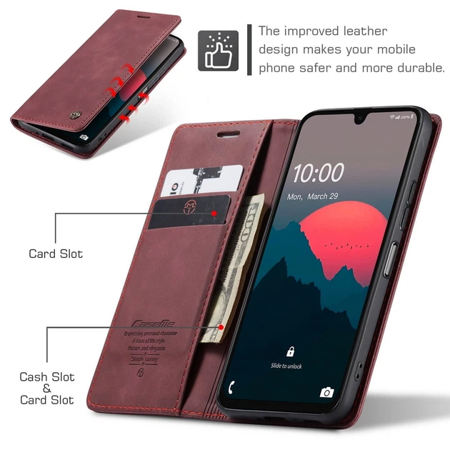 Чехол книжка с магнитом Samsung Galaxy A16 A165 CaseMe Wine (40454-42) - Фото 3 Чехол книжка с магнитом Samsung Galaxy A16 A165 CaseMe Wine (40454-42) - изображение 3