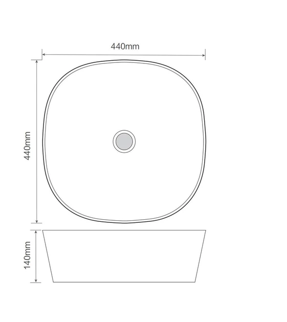 Раковина накладная Mixxus Premium DIVERSE-0106 BLACK 440х440х140mm (MP6538) - изображение 3