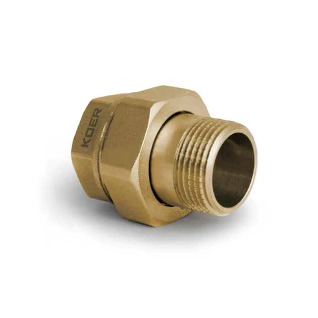 Згін американка прямий, без нікелю Koer KR.341.WN - 1/2" (KR4736) - Фото 1 Згін американка прямий, без нікелю Koer KR.341.WN - 1/2" (KR4736) - зображення 1