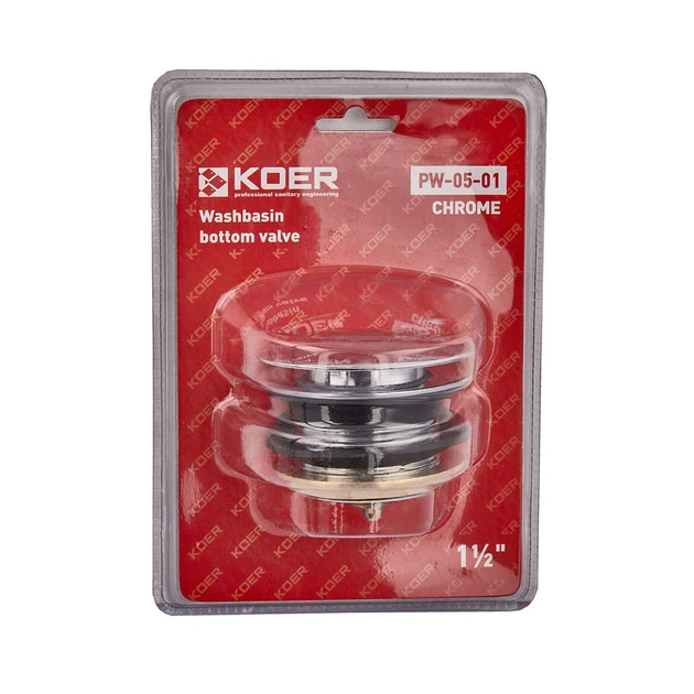 Донний клапан для ванни Koer PW-05-01 автоматичний (Click-Clack) (Колір хром) 1 1/2'' (KR3406) ( 26217 ) - Фото 4 Донний клапан для ванни Koer PW-05-01 автоматичний (Click-Clack) (Колір хром) 1 1/2'' (KR3406) ( 26217 ) - зображення 4