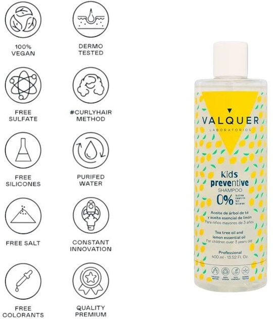 Шампунь для дітей Valquer Preventive 400 мл (8420212362161) - зображення 2