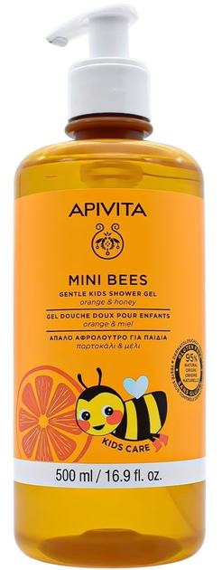 Żel pod prysznic dla dzieci Apivita Mini Bees 500 ml (5201279094577) - obraz 1