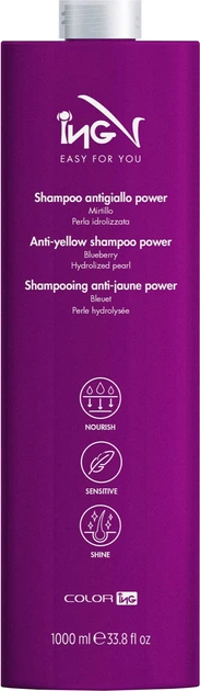 Шампунь для нейтрализации желтизны ING Professional Color-ING Anti-Yellow Shampoo Power 1 л (8033075885038) - Фото 1 Шампунь для нейтрализации желтизны ING Professional Color-ING Anti-Yellow Shampoo Power 1 л (8033075885038) - изображение 1