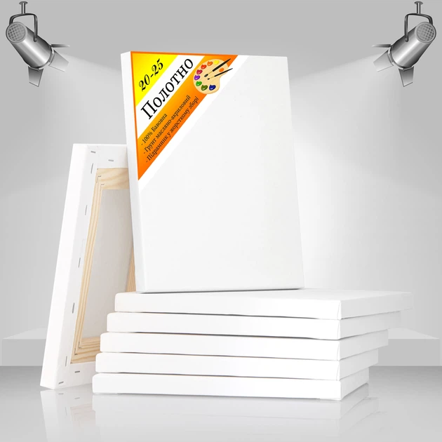 Холст художественный Gencla White 20х25 на подрамнике (43х18 сосна срощенная) EmojiFrame - изображение 3