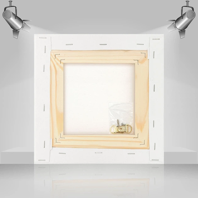 Холст художественный Gencla White 20х20 на подрамнике (43х18 сосна срощенная) EmojiFrame - изображение 4