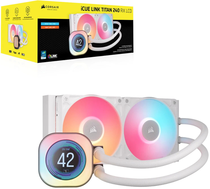 System chłodzenia wodą Corsair iCUE Link TITAN 240 RX LCD White (CW-9061025-WW) - obraz 6