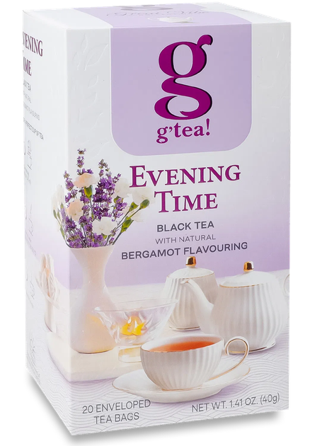 Черный чай с бергамотом Evening Time g'tea 20 пакетиков в индивидуальных конвертах с ложкой - Фото 6 Черный чай с бергамотом Evening Time g'tea 20 пакетиков в индивидуальных конвертах с ложкой - изображение 6