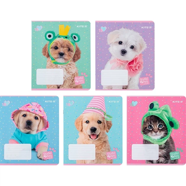 Зошит шкільний Kite Studio Pets SP24-236, 18 аркушів, клітинка - Фото 1 Зошит шкільний Kite Studio Pets SP24-236, 18 аркушів, клітинка - изображение 1