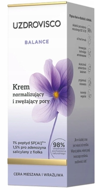 Krem do twarzy Uzdrovisco Balance normalizujący i zwężający pory 50 ml (5904917483855) - obraz 2