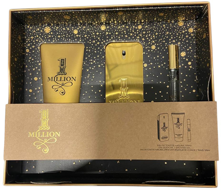 Zestaw meski Paco Rabanne 1 Million Woda toaletowa 100 ml + Woda toaletowa 10 ml + Zel pod prysznic 100 ml (3349668623778) (955555905774277) - Outlet - obraz 2