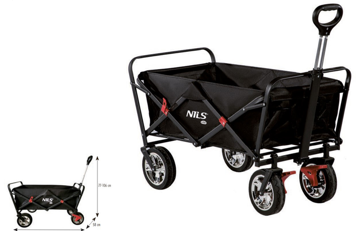 Туристичний візок Nils Camp NC2603 120 L Чорний (5908261680380) - зображення 3