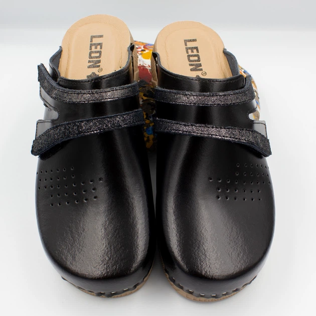 Жіночі сабо шкіряні Leon 3200, black, 37р. - зображення 6