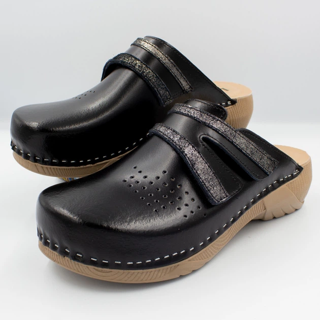 Жіночі сабо шкіряні Leon 3200, black, 37р. - зображення 7