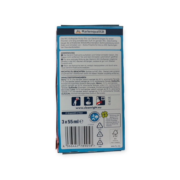 Туалетный блок для унитаза Denkmit Fruity (1 блок + 2 запаски) 165 мл - изображение 2
