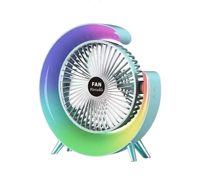 Вентилятор акумуляторний з підсвіткою Colorful Desktop Fan Blue - изображение 2