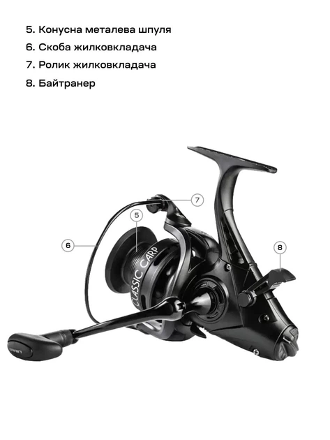 Катушка Brain Classic Carp Baitrunner 4000 4+1BB - изображение 7