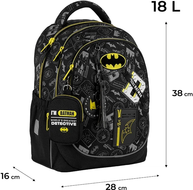 Шкільний набір Kite Education DC Batman 3 предмети (SET_DC25-700M) - зображення 3
