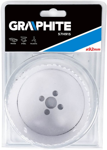 Otwornica bimetalowa Graphite 92 mm 57H915 (5902062579157) - obraz 2