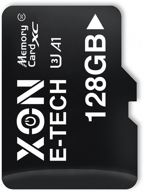Карта памяти XON microSDXC 128GB Class 30 (A1) UHS-I/U3 + SD adapter (MCSX3128BA 0397) Черная - изображение 2