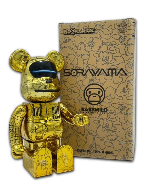 Статуетка Bearbrick x BAPE X HAJIME SORAYAMA BABY MILO 400% 28 см Medicom Toy Золотий - зображення 7