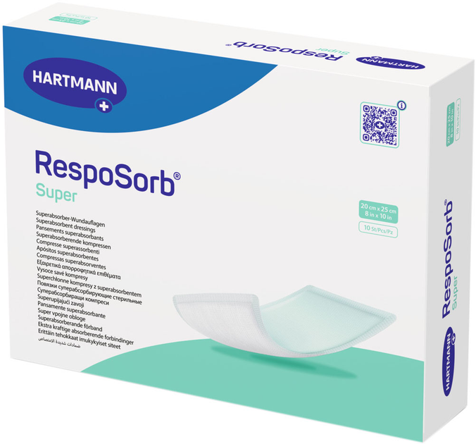 Суперабсорбуючі пов'язки Hartmann RespoSorb Super 20х25 см 10 шт (6850235) - зображення 1