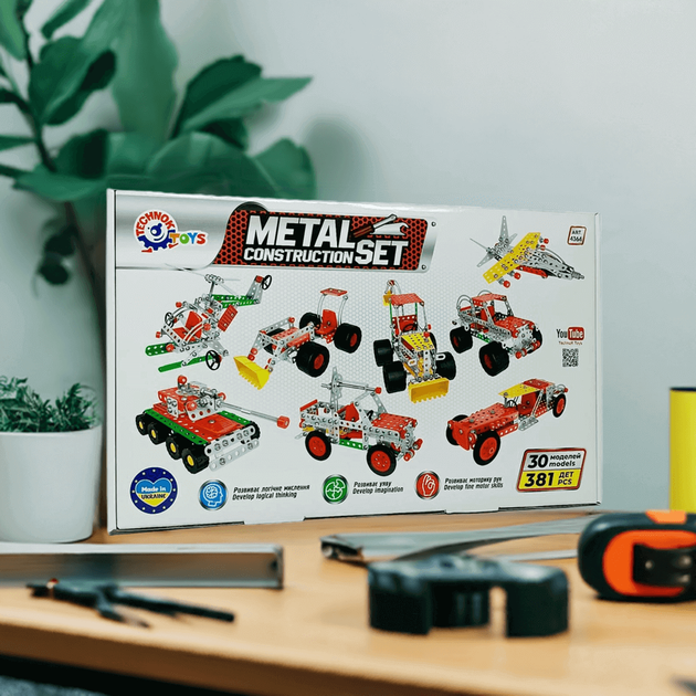Металевий конструктор Technok Toys «МЕГА» - 381 деталь (арт. 4364) - Фото 7 Металевий конструктор Technok Toys «МЕГА» - 381 деталь (арт. 4364) - зображення 7
