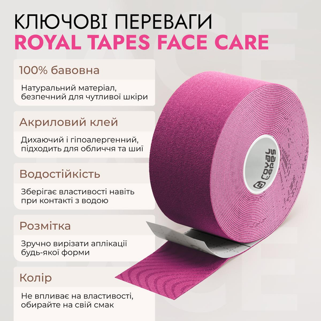 Тейп для обличчя Royal Tapes face care Рожевий - зображення 2