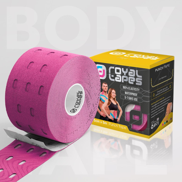 Перфорований Punch Тейп для тіла Royal Tapes body care - Рожевий - зображення 1