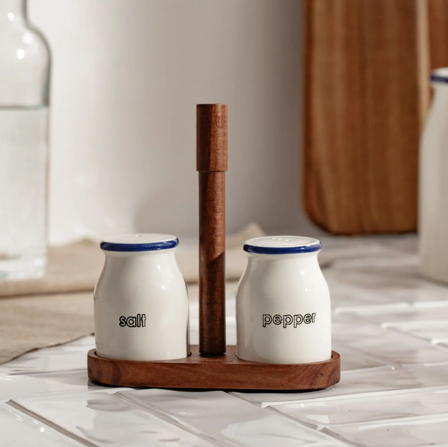 Zestaw przyprawników HOMLA Modern Hamptons na podstawce 15.5 x 17 cm (5906496722264) - obraz 2