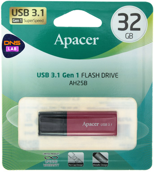 USB флеш накопитель Apacer AH25B 64 GB USB 3.1 красный - изображение 6