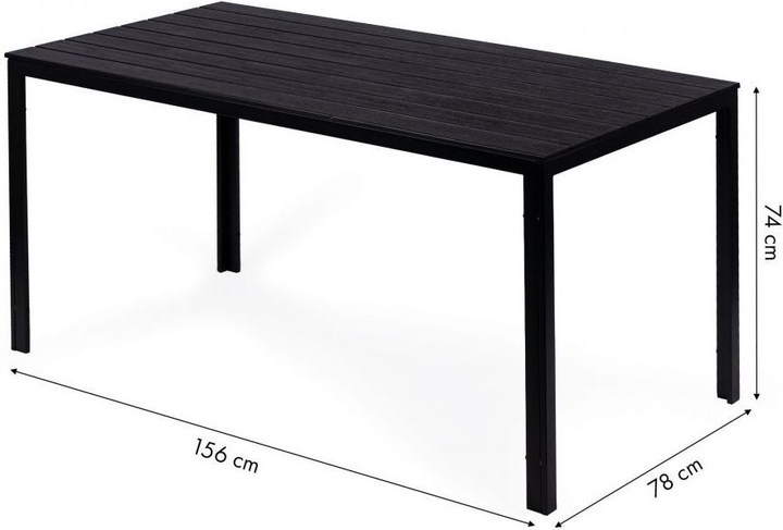 Stół ogrodowy ModernHome by Multistore (SAK-156 BLACK) - obraz 5