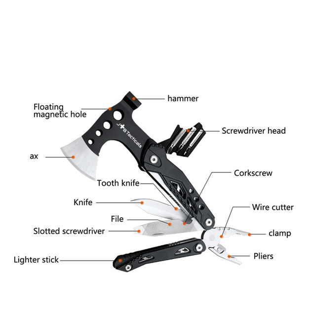 Мультитул JB Tacticals 17в1 з сокирою Multitool (JB-MLT-0004) - зображення 9