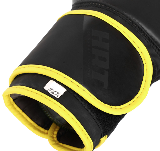 Перчатки боксерские для тренировок и спаррингов Hard Touch 4250 размер 14 унций Black-Yellow - изображение 6